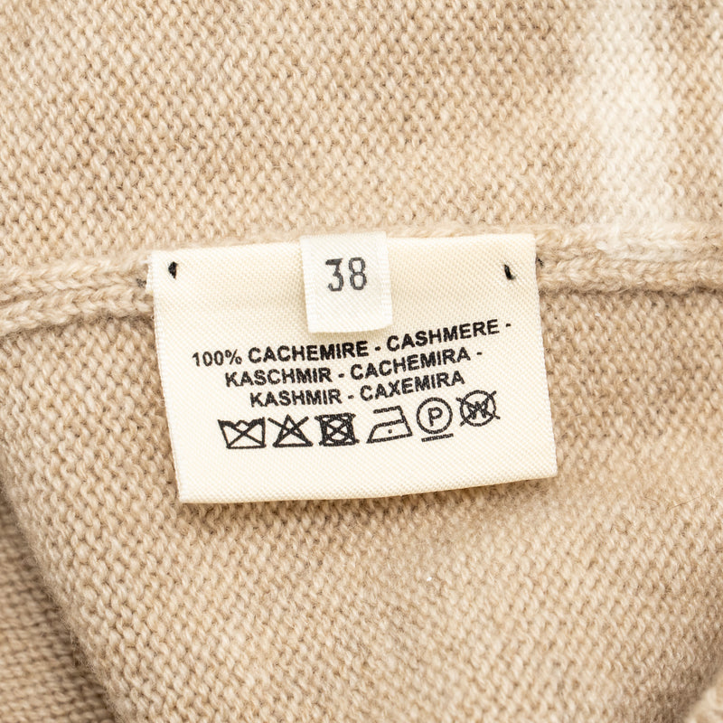 Hermes Size 38 Brides de Gala Long-Sleeve Sweater Cashmere Beige Lin