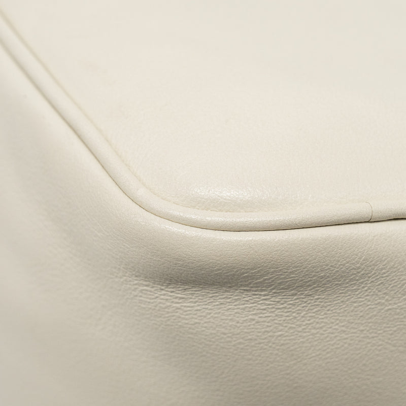 Prada Triangle Shoulder Bag Leather White SHW