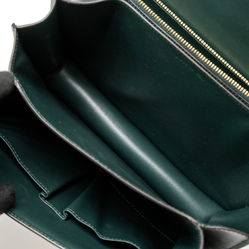Celine Medium Classic Box Bag Calfskin Green Brushed GHW