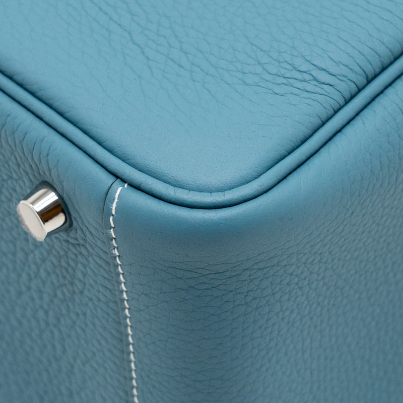Hermes Lindy 26 Clemence New Blue Jeans SHW Stamp W