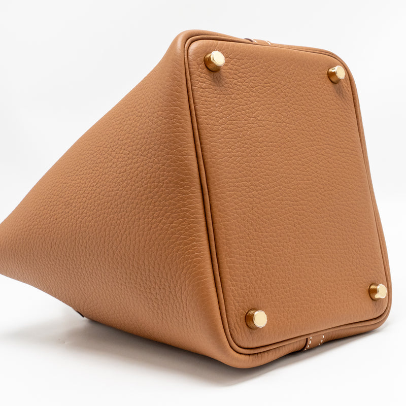 Hermes Picotin 18 Lock Bag Clemence Gold GHW Stamp K