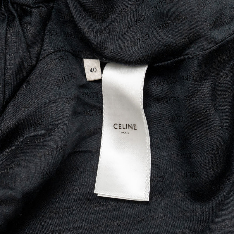 Celine Size 40 Chasseur Jacket Tweed Black GHW