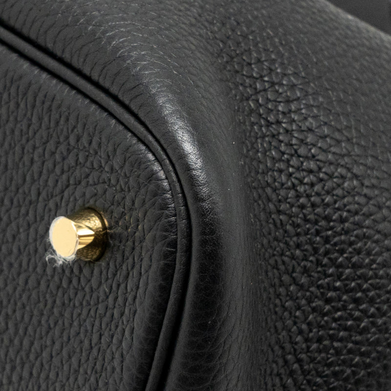 Hermes Picotin 22 Lock Bag Clemence Black GHW Stamp D