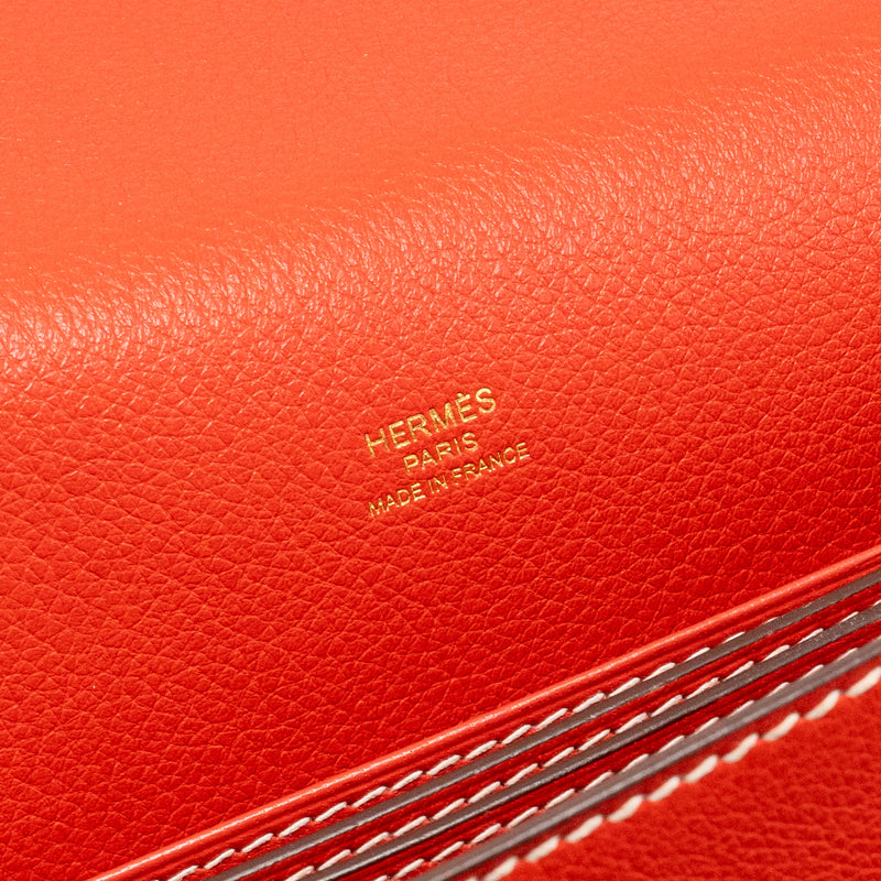 Hermes Roulis 23 Evercolor Rouge Tomate GHW Stamp X