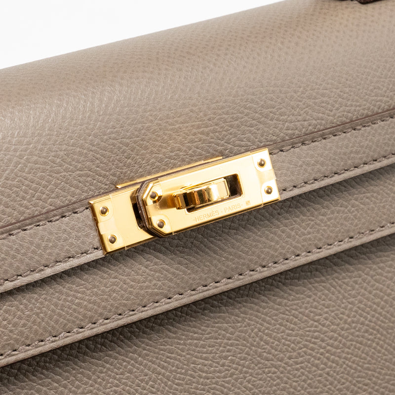 Hermes Kelly 25 Epsom 8F Gris Etain GHW stamp D