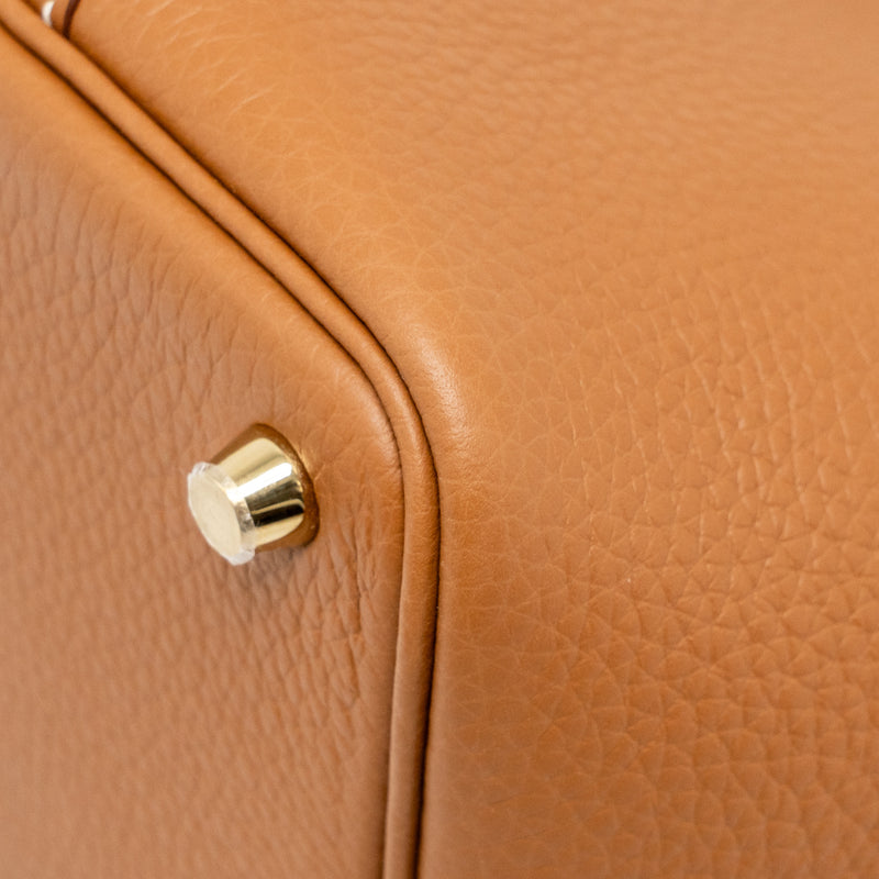 Hermes Picotin 18 Lock Bag Clemence Gold GHW Stamp K
