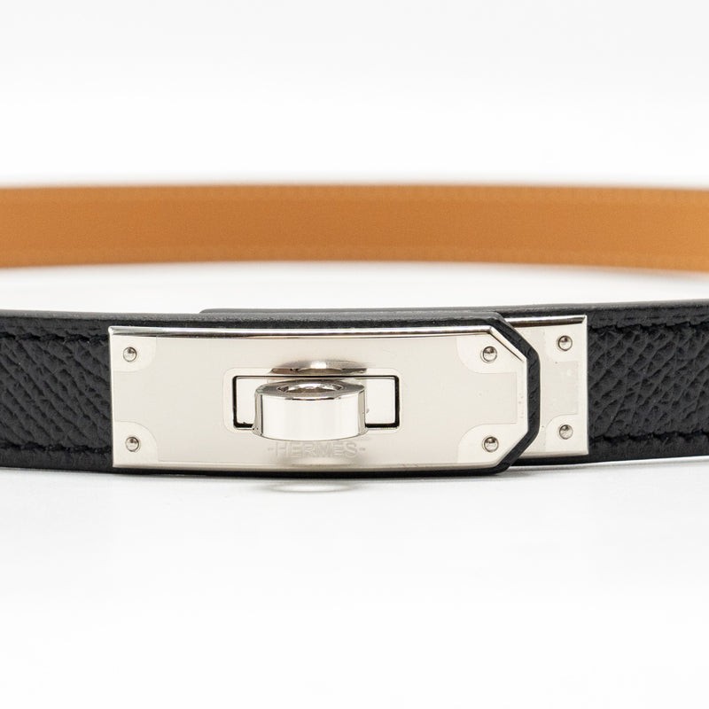 Hermes Kelly 18 Belt Epsom Black SHW Stamp D