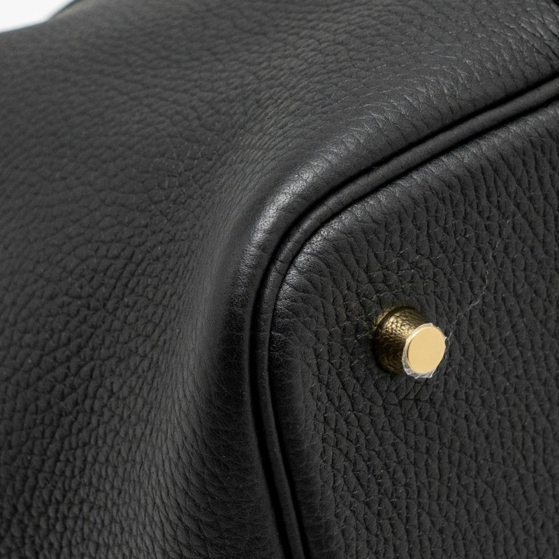 Hermes Picotin 22 Lock Bag Clemence Black GHW Stamp D