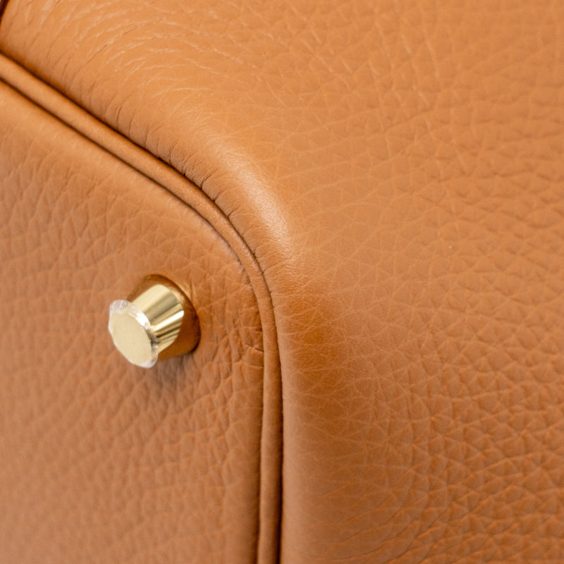 Hermes Picotin 18 Lock Bag Clemence Gold GHW Stamp K