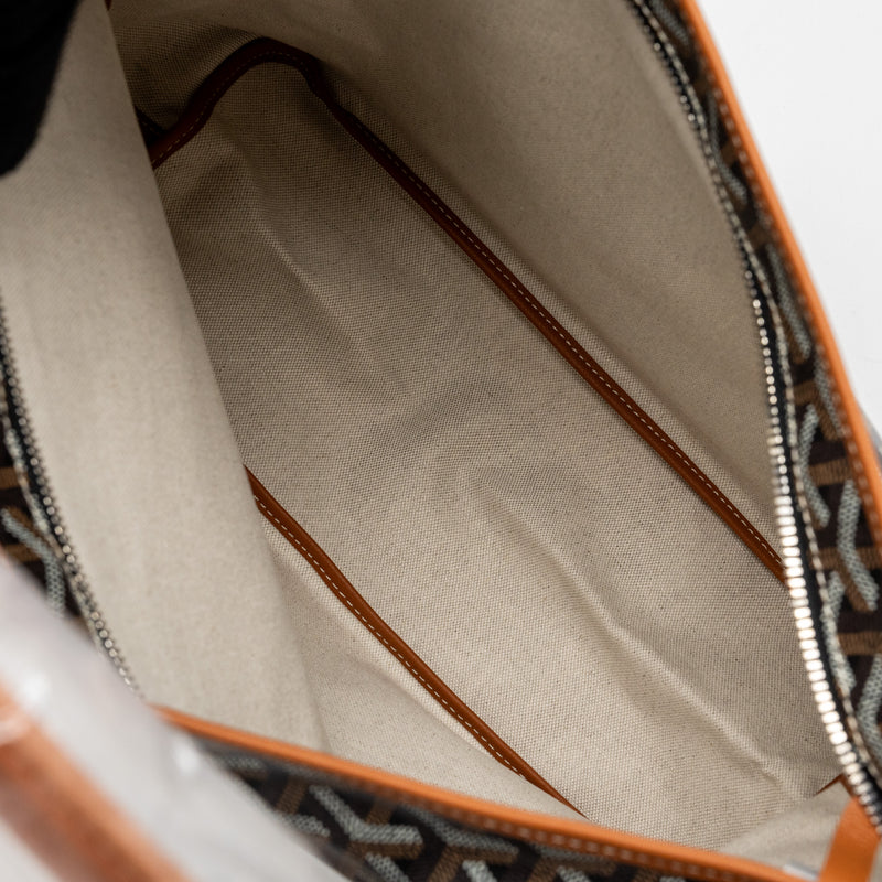 Goyard Boheme Hobo Bag Canvas/Calfskin Black/ Brown SHW