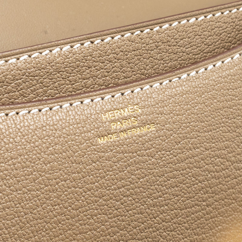 Hermes Mini Constance Chèvre Mysore Etoupe GHW Stamp K