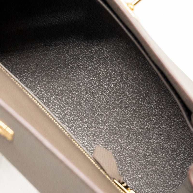 Hermes Kelly 25 Epsom 8F Gris Etain GHW stamp D