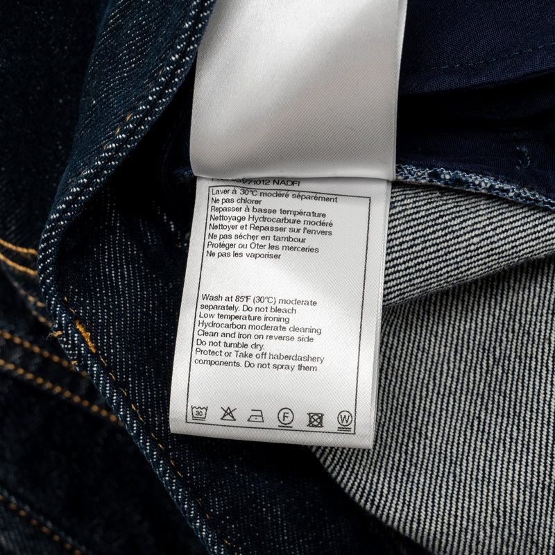 Chanel Size 38 CC Logo Washed Out Denim Jeans Cotton Dark Blue