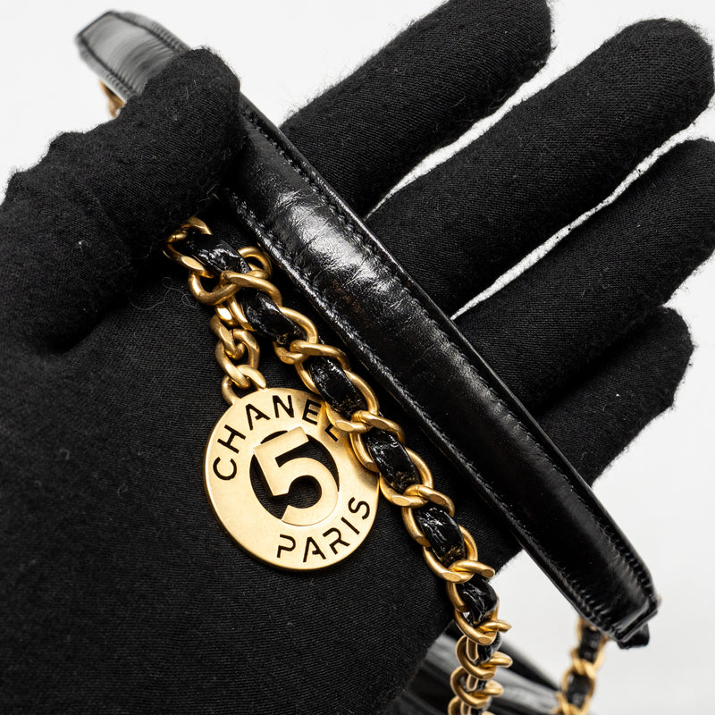 Chanel 23b small hobo bag shiny calfskin black GHW (microchip)