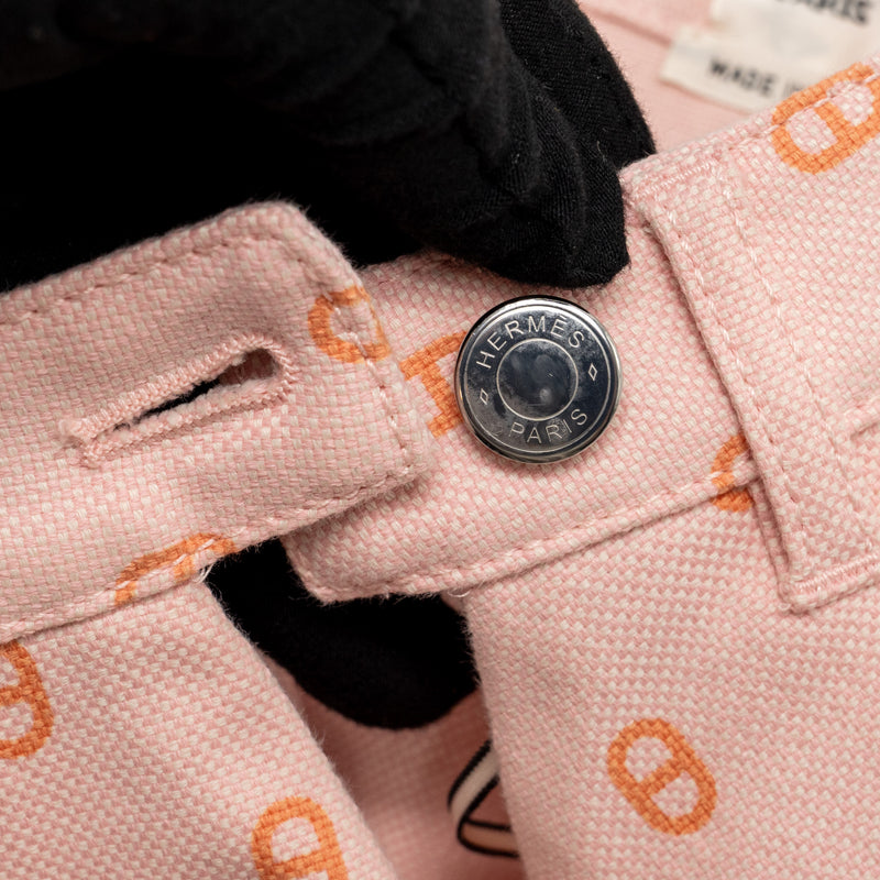 Hermes Size 38 Chaine D’ancre Denim Miniskirt Pink/Orange