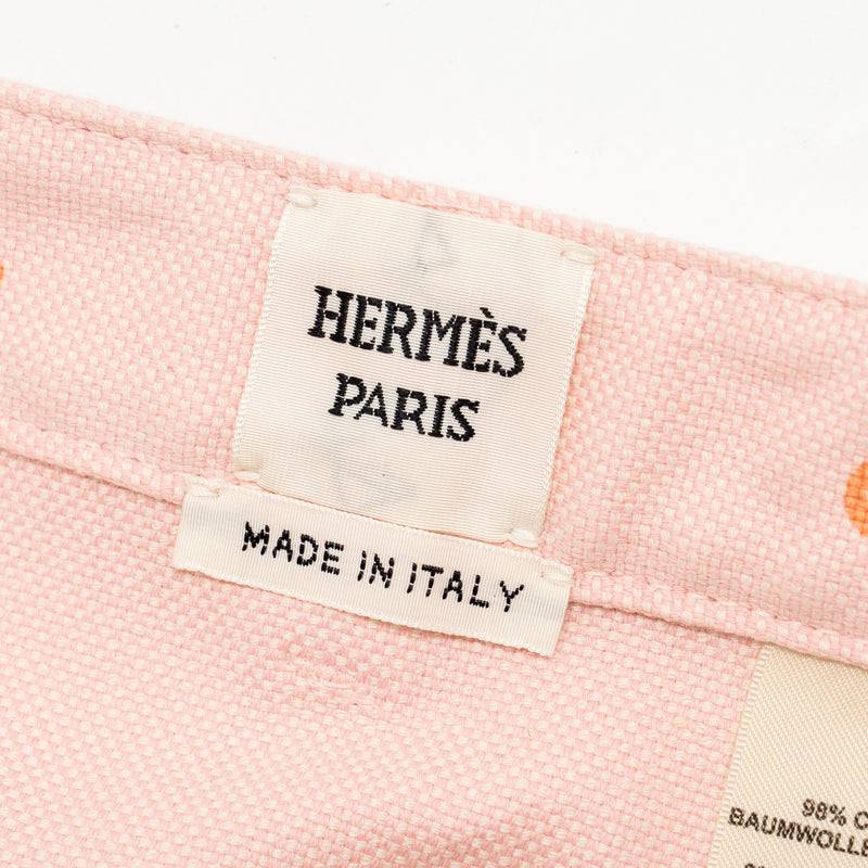 Hermes Size 38 Chaine D’ancre Denim Miniskirt Pink/Orange