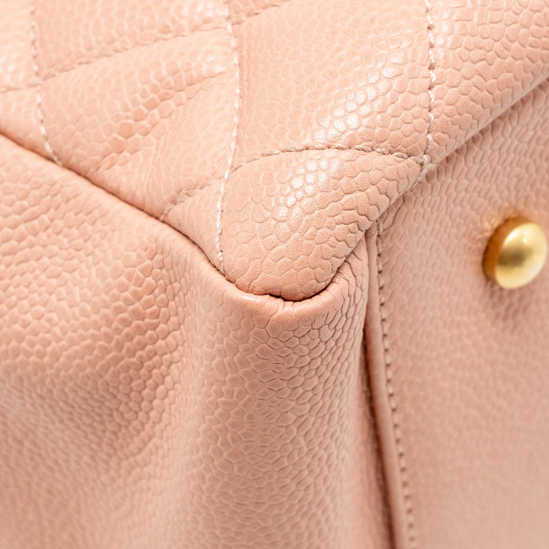 Chanel Petite Timeless Tote Chain Bag Quilted Caviar Pink GHW