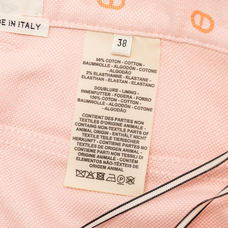 Hermes Size 38 Chaine D’ancre Denim Miniskirt Pink/Orange