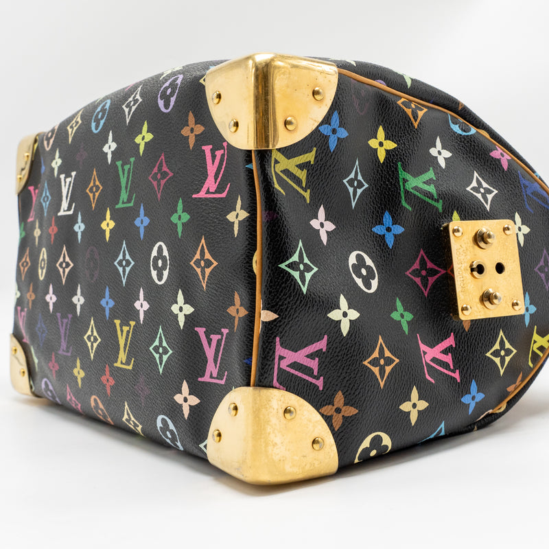 Louis Vuitton x Takashi Murakami  Speedy 30 Limited Edition Multicoloured Monogram Canvas Black GHW