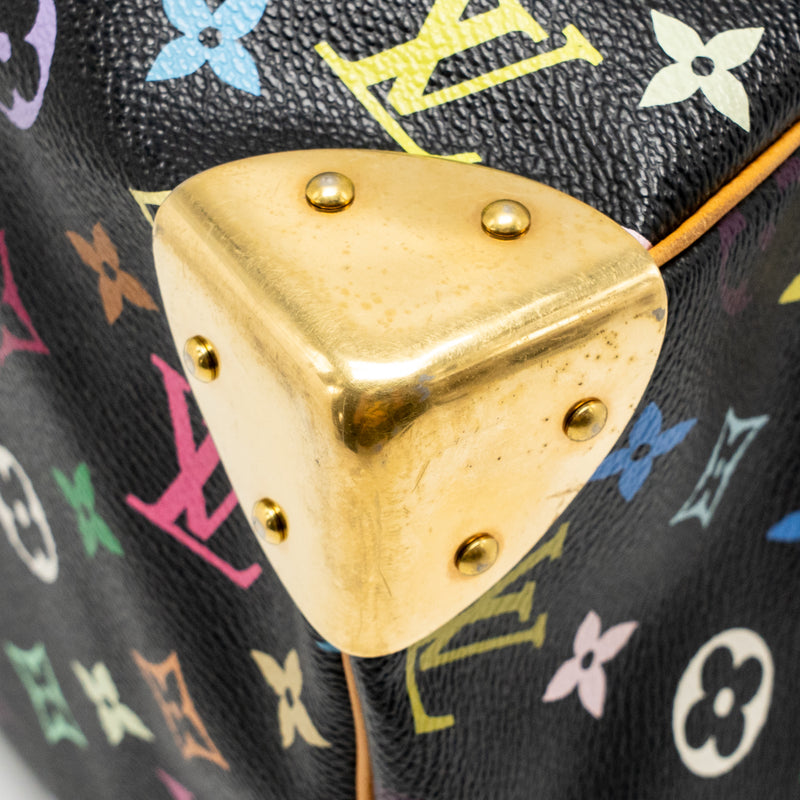 Louis Vuitton x Takashi Murakami  Speedy 30 Limited Edition Multicoloured Monogram Canvas Black GHW