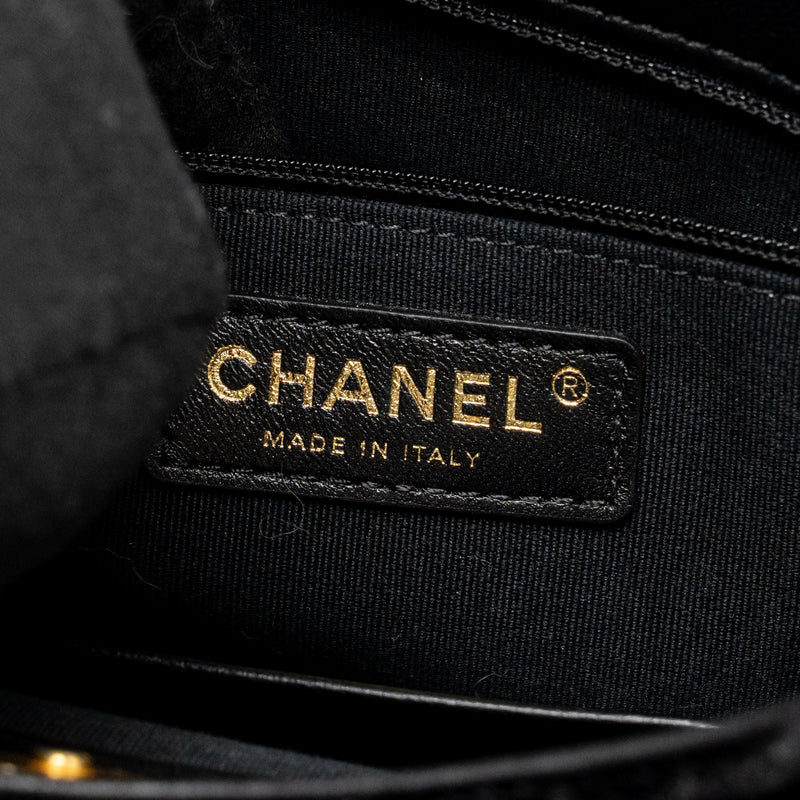 Chanel 23b Hobo Bag Velvet black GHW (microchip)