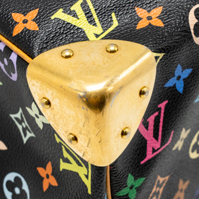 Louis Vuitton x Takashi Murakami  Speedy 30 Limited Edition Multicoloured Monogram Canvas Black GHW