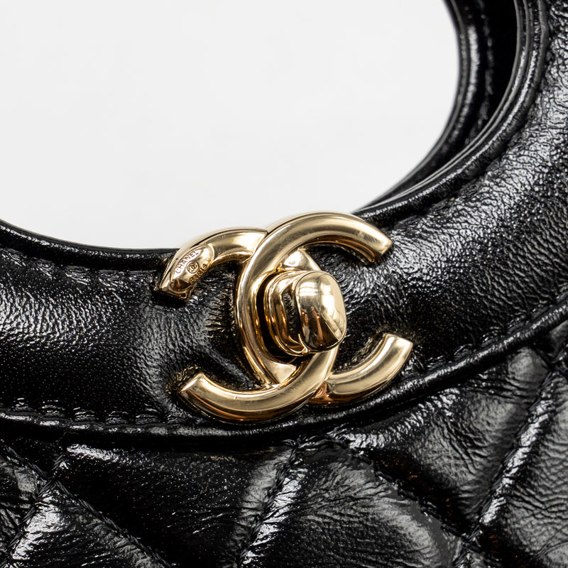 Chanel mini 31 bag shiny lambskin black LGHW (microchip)