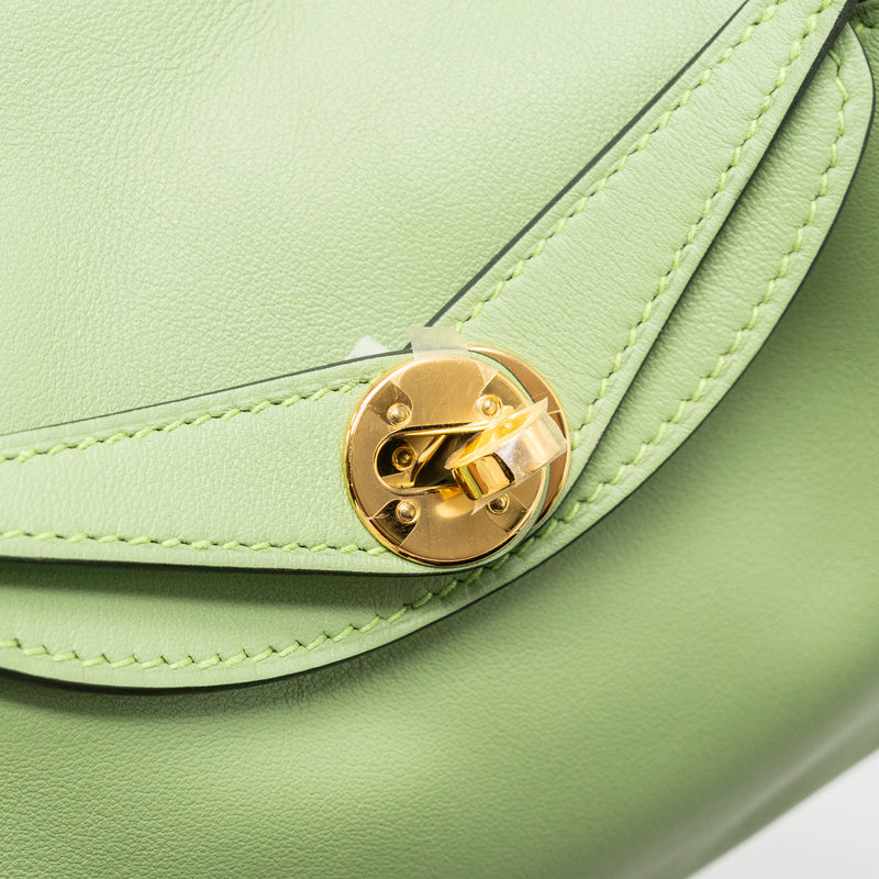 Hermes mini Lindy swift vert criquet GHW Stamp Y