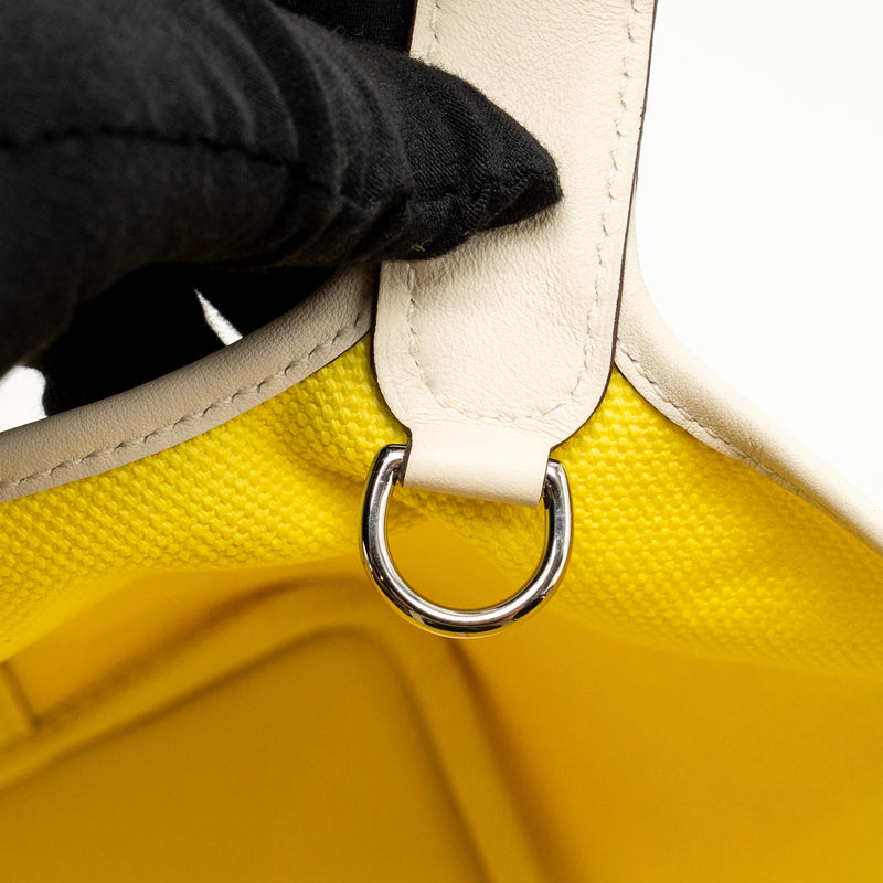 Hermes Cargo Picotin 18 Lock Bag Canvas/Swift Jaune Citron/Nata SHW Stamp U