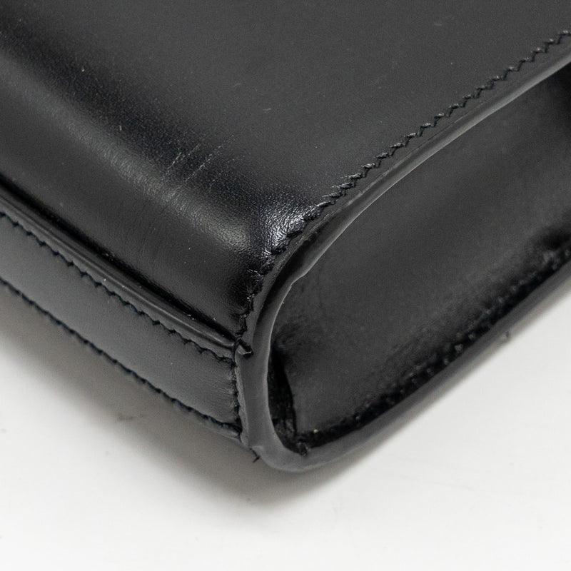 Saint Laurent Mini Manhattan Shoulder Bag Calfskin Black GHW