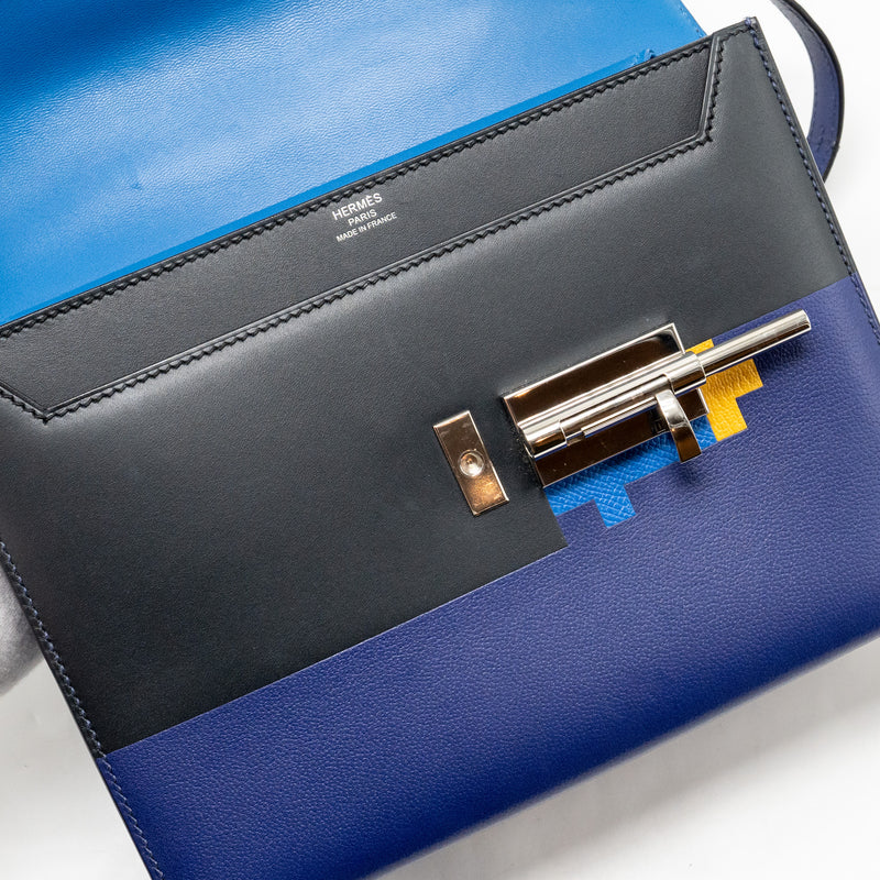 Hermes Verrou 23 Allegretto Leather Bleu Encre / Multicolour SHW Stamp C