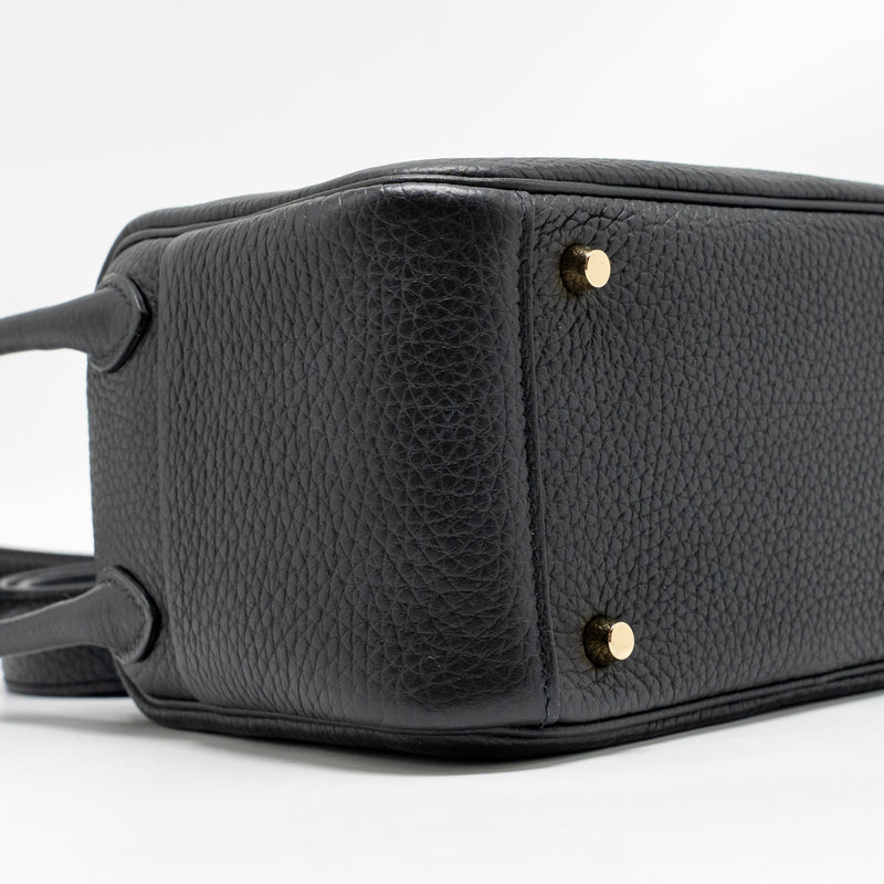 Hermes Mini Lindy Clemence Black GHW Stamp B