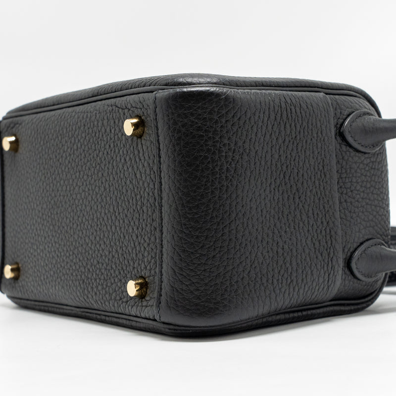 Hermes Mini Lindy Clemence Black GHW Stamp B