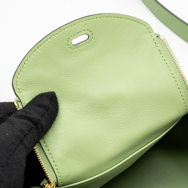 Hermes mini Lindy swift vert criquet GHW Stamp Y