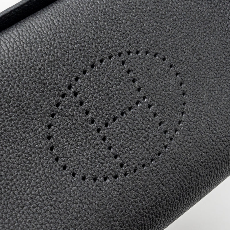 Hermes Videpoches Bag Togo Black With Multicolour Strap SHW Stamp B