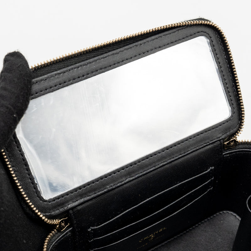 Chanel coco love long vanity with adjustable chain caviar black GHW (microchip)