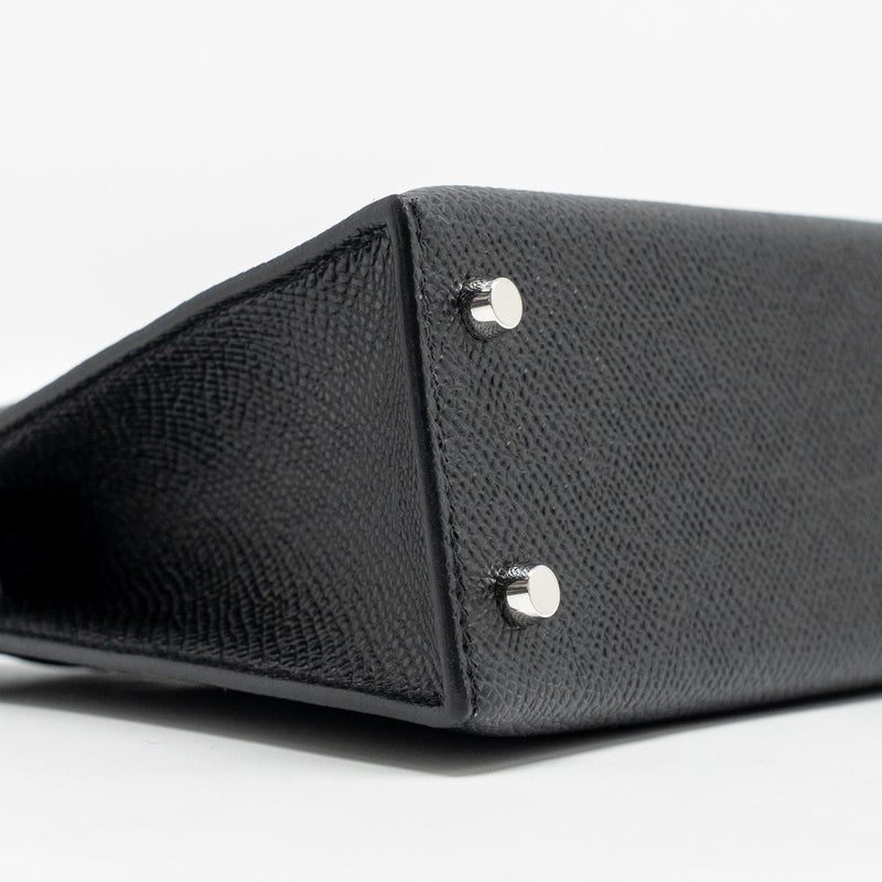 Hermes Mini Kelly II Epsom Black SHW Stamp K