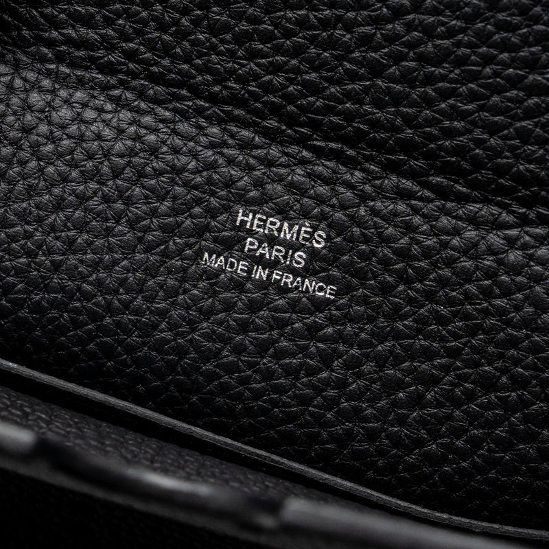 Hermes Videpoches Bag Togo Black With Multicolour Strap SHW Stamp B