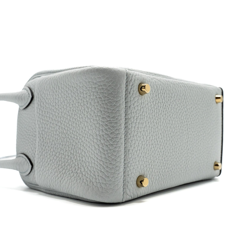 Hermes Mini Lindy Clemence Blue Pale GHW Stamp B