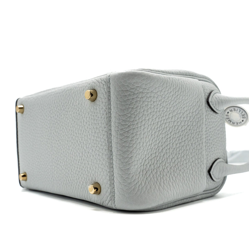 Hermes Mini Lindy Clemence Blue Pale GHW Stamp B