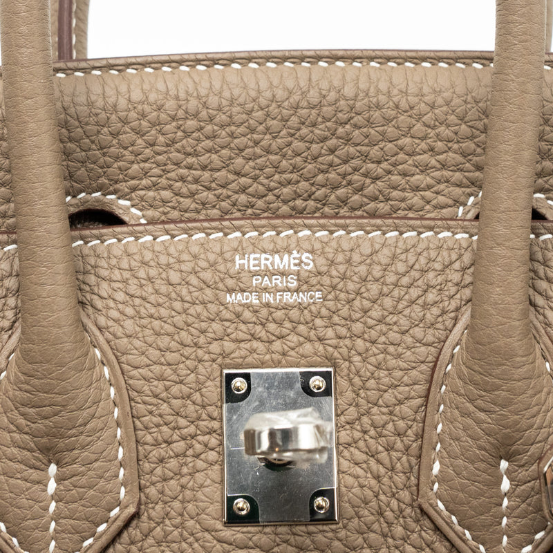 hermes birkin 25 togo etoupe SHW stamp B