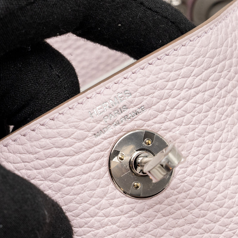 Hermes mini Lindy clemence mauve pale SHW Stamp B