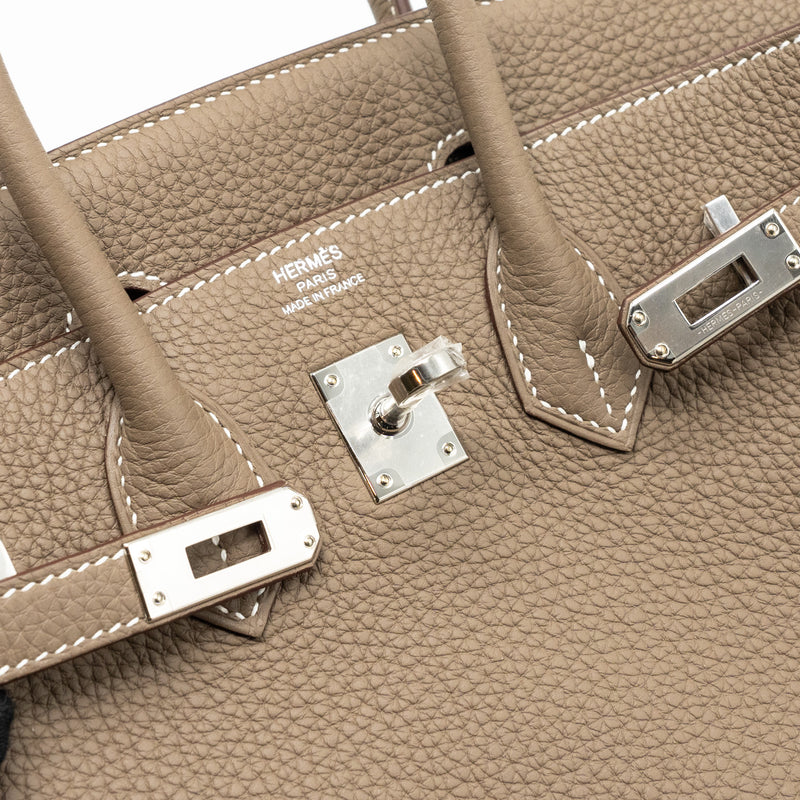 hermes birkin 25 togo etoupe SHW stamp B