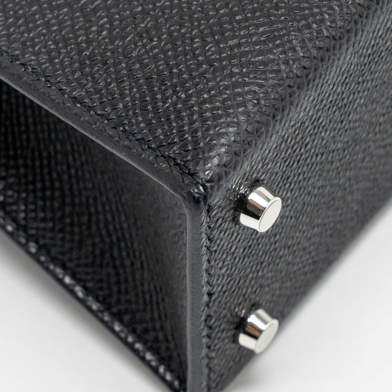 Hermes Mini Kelly II Epsom Black SHW Stamp K