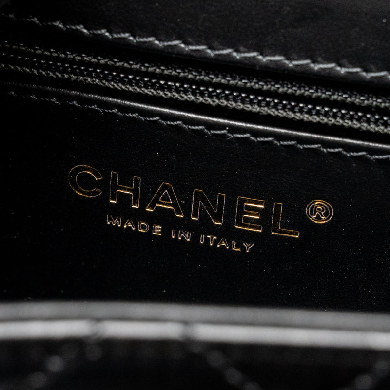 Chanel mini kelly shopping tote bag calfskin black GHW (microchip)