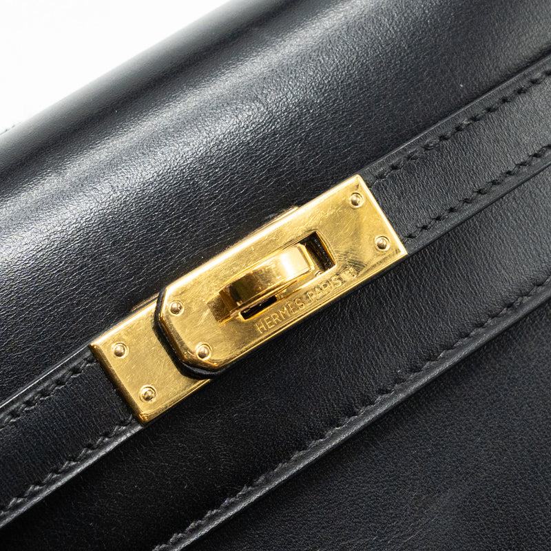 Hermes vintage Kelly 20 box calfskin black GHW stamp circle V