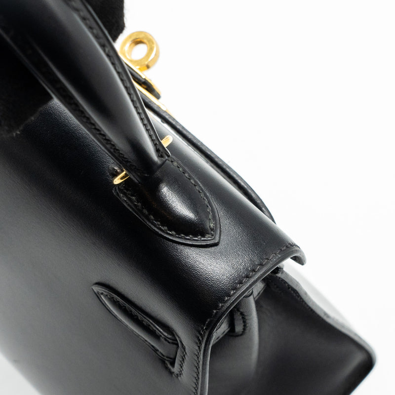 Hermes vintage Kelly 20 box calfskin black GHW stamp circle V