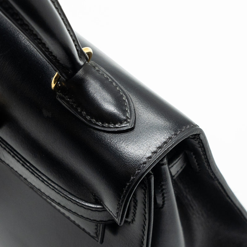 Hermes vintage Kelly 20 box calfskin black GHW stamp circle V