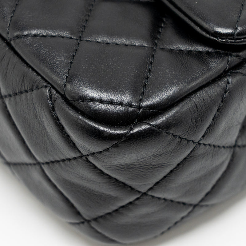 Chanel Pearl Crush Mini Rectangular Flap Bag Lambskin Black GHW (microchip)
