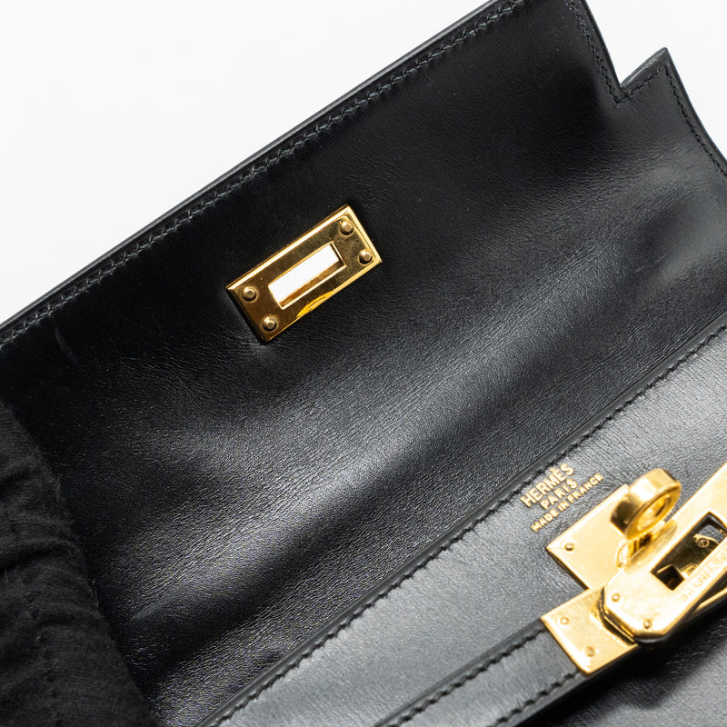 Hermes vintage Kelly 20 box calfskin black GHW stamp circle V